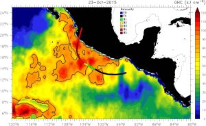 (OCH) Ocean Heat Content image from October 23, 2015.